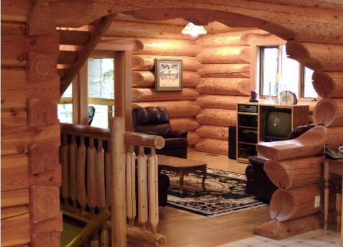 Дизайн интерьера деревянного дома, оформление деревянного дома. 04