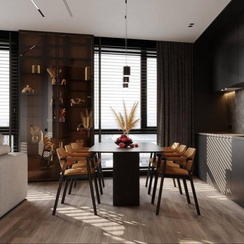 Роскошный интерьер кухни - гостиной. 01