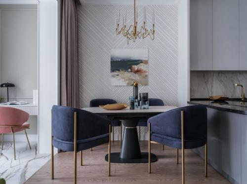 Интерьер кухни - гостиной в современном стиле. 01