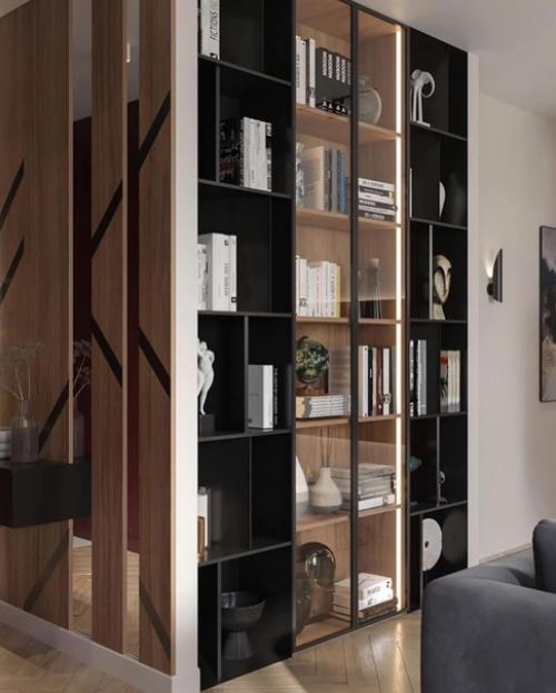 Выразительная и колоритная кухня - гостиная в современном стиле. 07