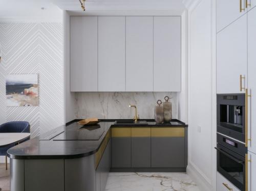 Интерьер кухни - гостиной в современном стиле. 02