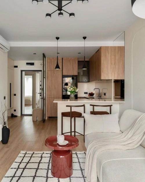 Современная гармония.  В этом проекте чувствуется тонкий баланс между уютом и функциональностью. 01