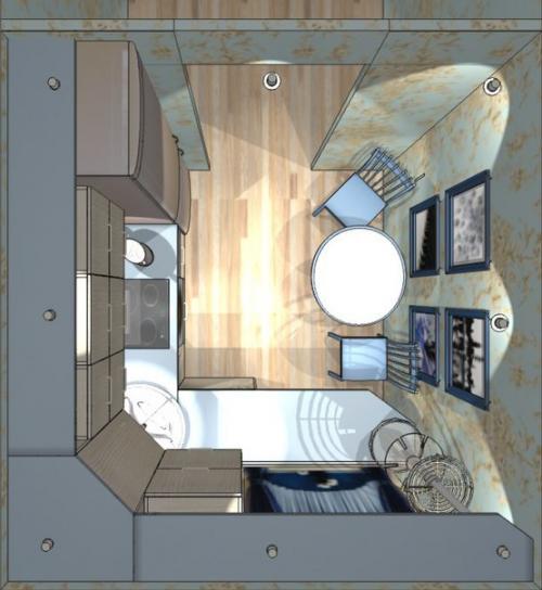 Дизайн маленькой кухни 6 кв. 06