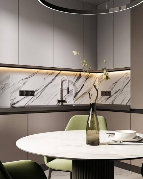 Современная кухня.  Красивый дизайн - проект кухни в современном стиле. 03