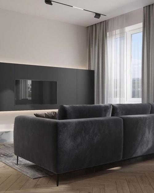 Выразительная и колоритная кухня - гостиная в современном стиле. 03