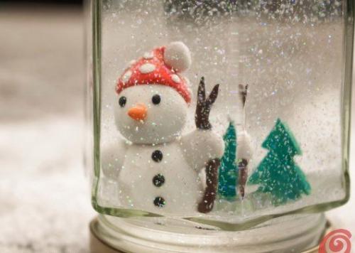 Новогодний снежный шар из банки своими руками? 06