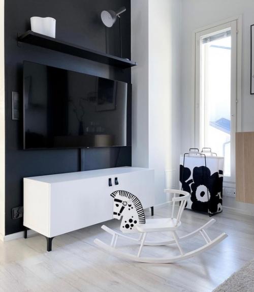 Черно-белые детали в интерьере финского дома. 03