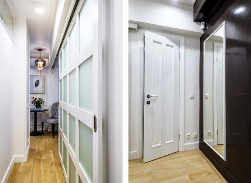 Интерьер квартиры 29 м с синими стенами. 07