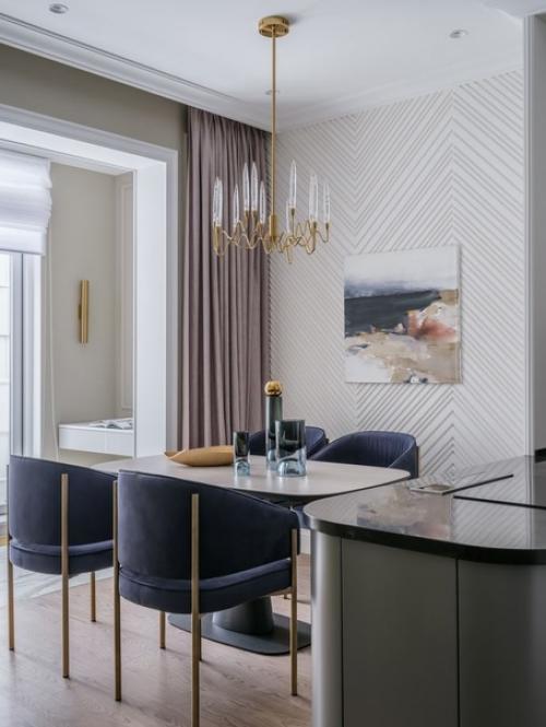 Интерьер кухни - гостиной в современном стиле. 06