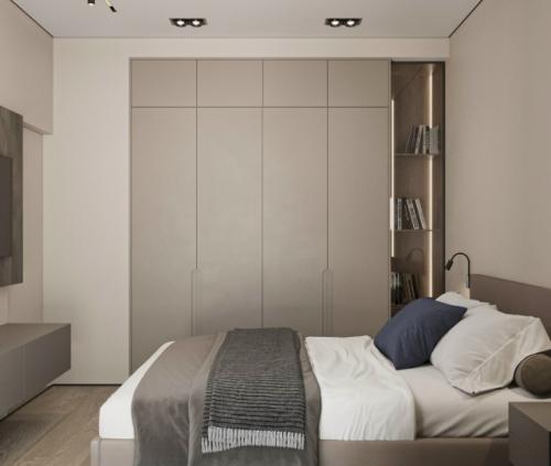 Проект 1-комнатной квартиры 46 м 2 в ЖК квартал на набережной Now в Москве. 08