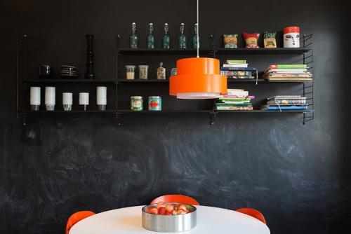 Грифельная доска или покрытие в интерьере кухни. 03