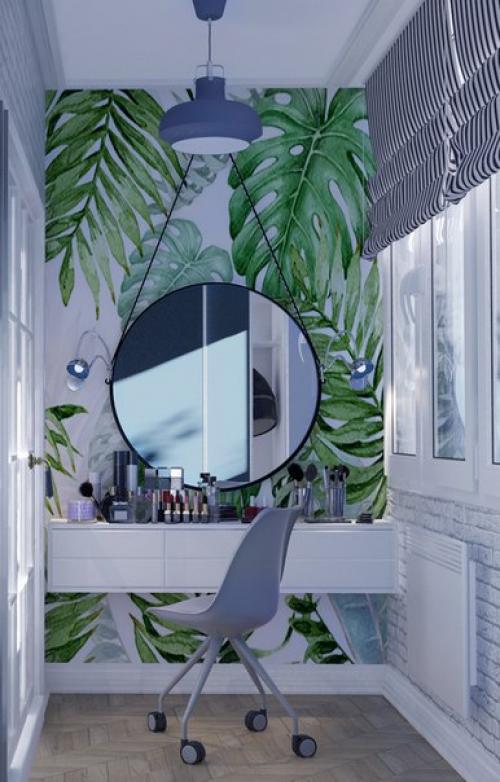 Владелица студии молодая девушка - стилист пожелала организовать пространство компактно и эргономично. 09