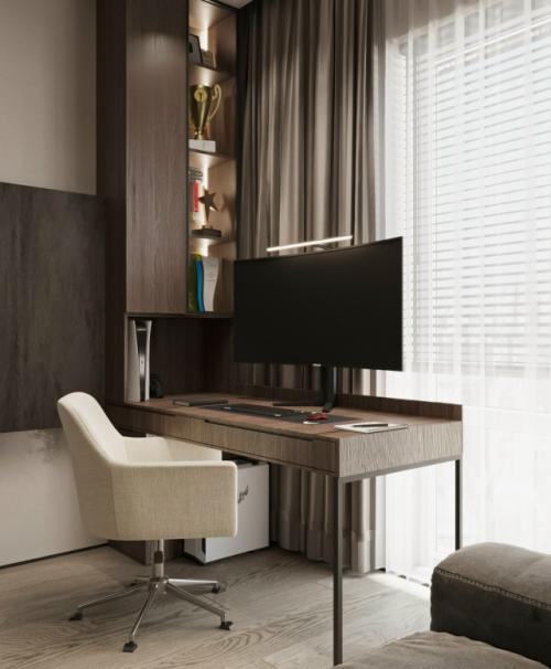 Проект 1-комнатной квартиры 46 м 2 в ЖК квартал на набережной Now в Москве. 04