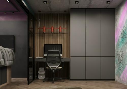 Оригинальный проект 1-комнатной квартиры 30, 3 м 2 для молодой женщины. 02