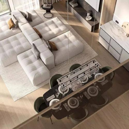 Интерьер этой кухни - гостиной получился стильным, современным, уютным и очень функциональным. 08