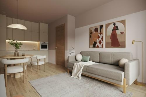 Проект однокомнатной квартиры 43 м 2 в Ханты-мансийске.  