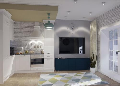 Владелица студии молодая девушка - стилист пожелала организовать пространство компактно и эргономично. 03