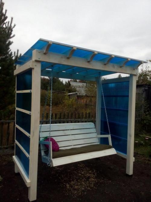 Как сделать красивые качели для дачи! 04