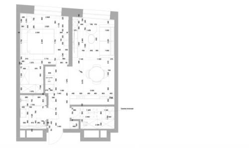 Современный проект однокомнатной квартиры 47 м 2 в Москве. 09