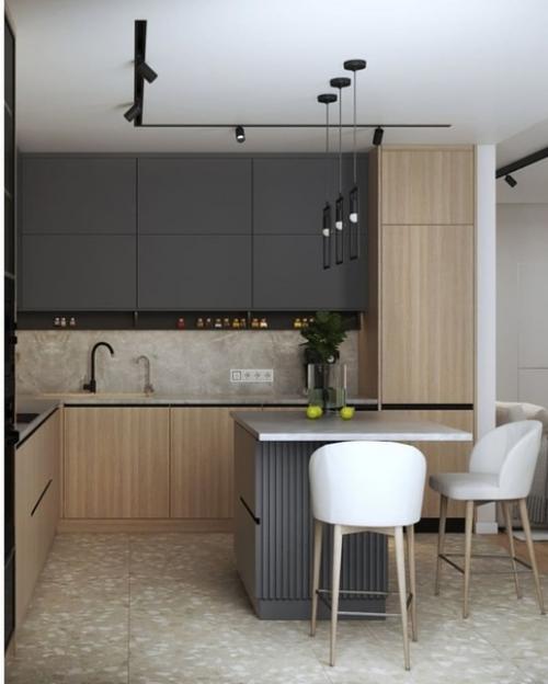 Проект 2 х - комнатной квартиры с объединёными кухней и гостиной. 01