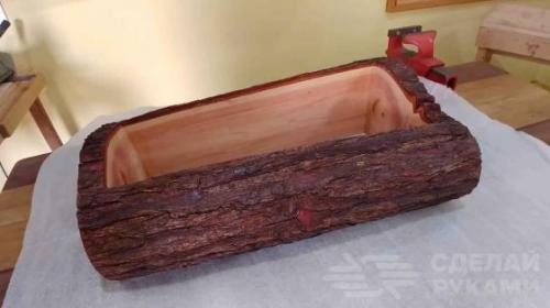 Эксклюзивная навесная полка из самого обычного бревна. 02 Эксклюзивная навесная полка из самого обычного бревна. 02