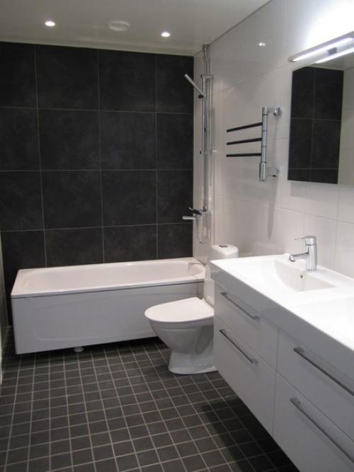 Элегантные ванные в черно-белом цвете. 08