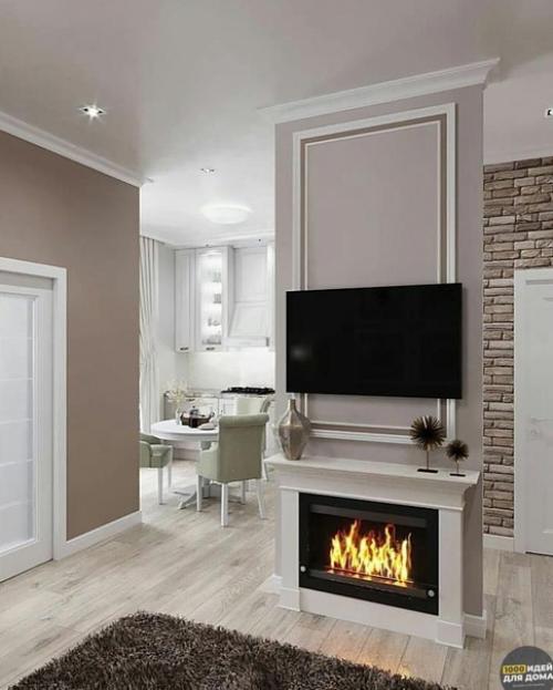 Интерьер просторной студии. 01