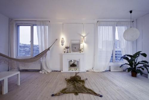 Фальш - камины в интерьере гостиной комнаты. 05