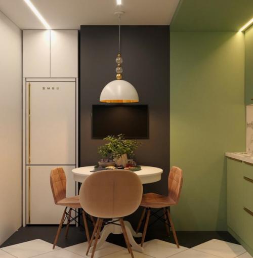 Стильный интерьер. Небольшой кухни. 02