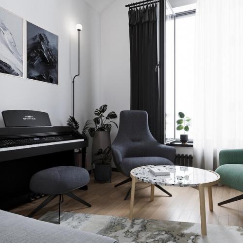 Небольшая кухня - гостиная. 07