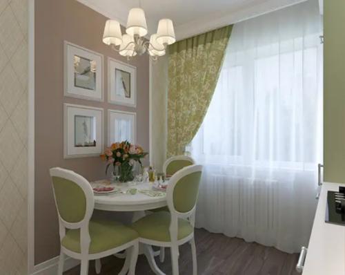 Фисташковый цвет в интерьере кухни. 03