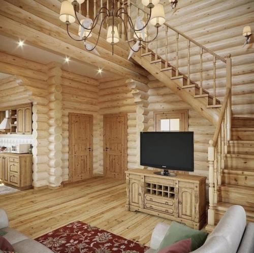 Интерьер дома. Сделанного из дерева. 04