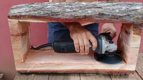 Эксклюзивная навесная полка из самого обычного бревна. 01 Эксклюзивная навесная полка из самого обычного бревна. 01