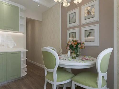 Фисташковый цвет в интерьере кухни. 02