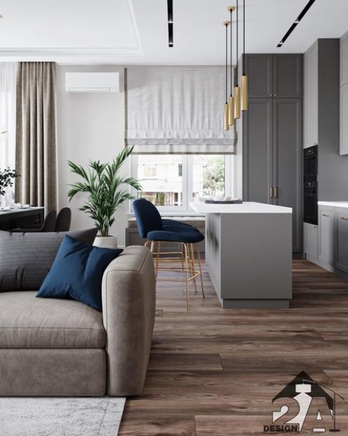 Кухня - гостиная. Площадь комнаты: 41, 9 кв. 03