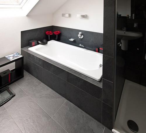 Элегантные ванные в черно-белом цвете. 06