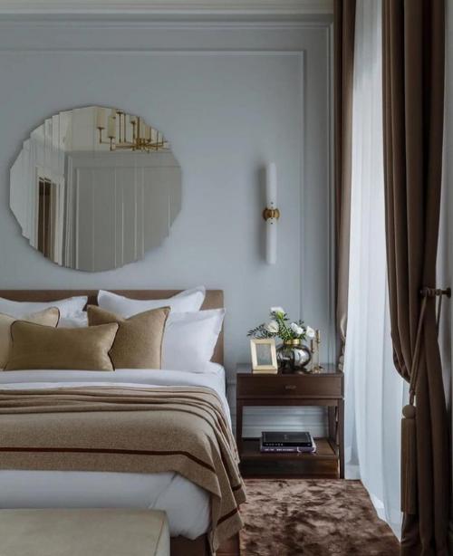 Спокойный и приятный интерьер спальни. 02