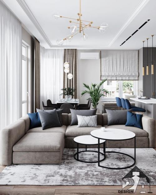 Кухня - гостиная. Площадь комнаты: 41, 9 кв. 01