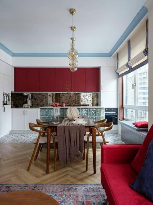 Семейная квартира с уникальными решениями и акцентными деталями 93 кв.  