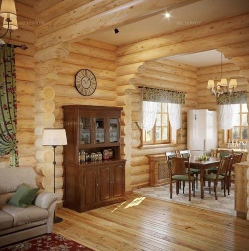 Интерьер дома. Сделанного из дерева. 01