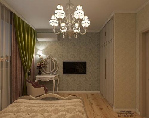 Нежный, женственный интерьер спальни специально для неё. 01