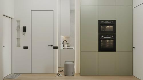 Современный проект однокомнатной квартиры 47 м 2 в Москве. 08