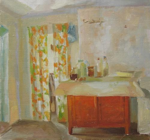 Маленький этюд того же домика, что на картине Утята Растут и его интерьеры. 03