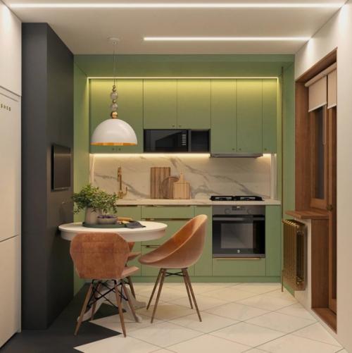 Стильный интерьер. Небольшой кухни. 03