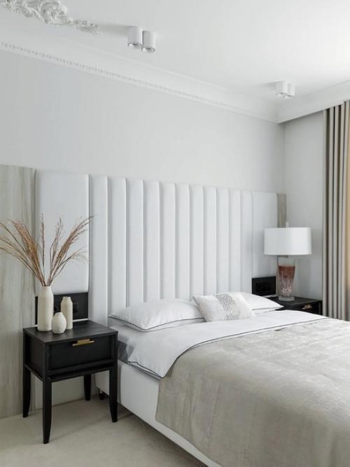 Монохромный шик: серо - белый дизайн интерьера однокомнатной квартиры. 05