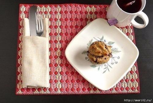 Вышивка салфетки целлофаном. 07