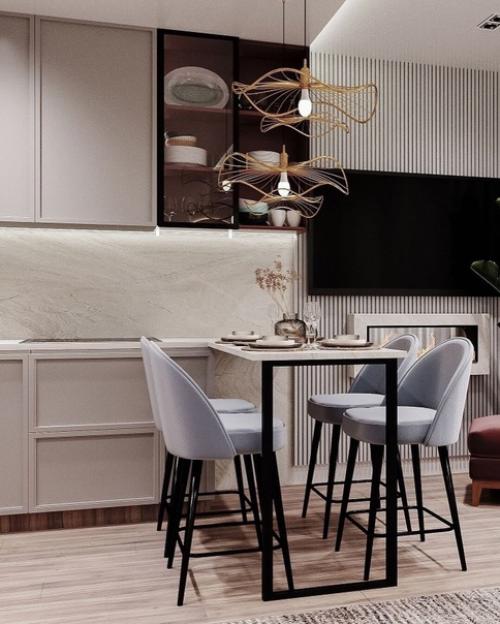 Гоcтиная, совмeщенная с куxней - это вполне pазумное и стильное pешение. 03