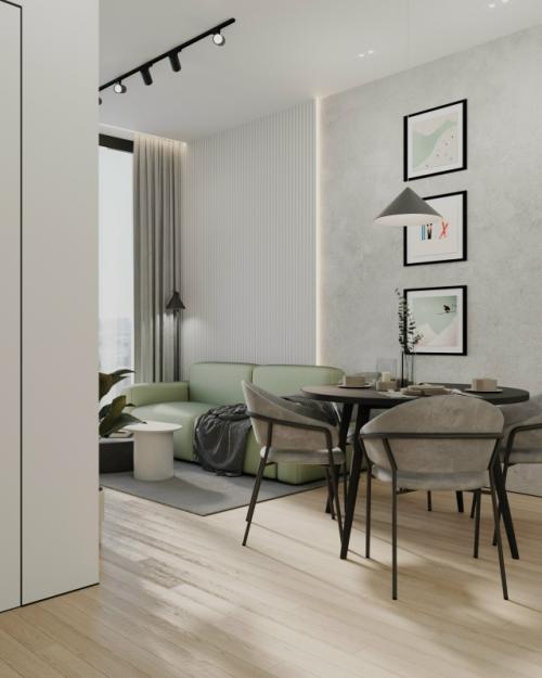 Современный проект однокомнатной квартиры 47 м 2 в Москве. 06