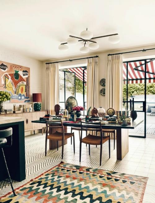 Мезонет в кенсингтоне: смелый микс цвета, узора и искусства. 03