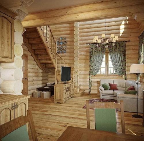 Интерьер дома. Сделанного из дерева. 06